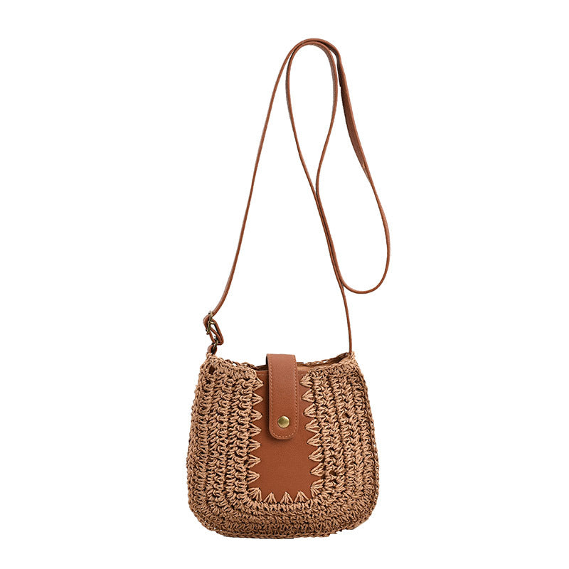 Detailed Weaving French-style Crossbody Bag