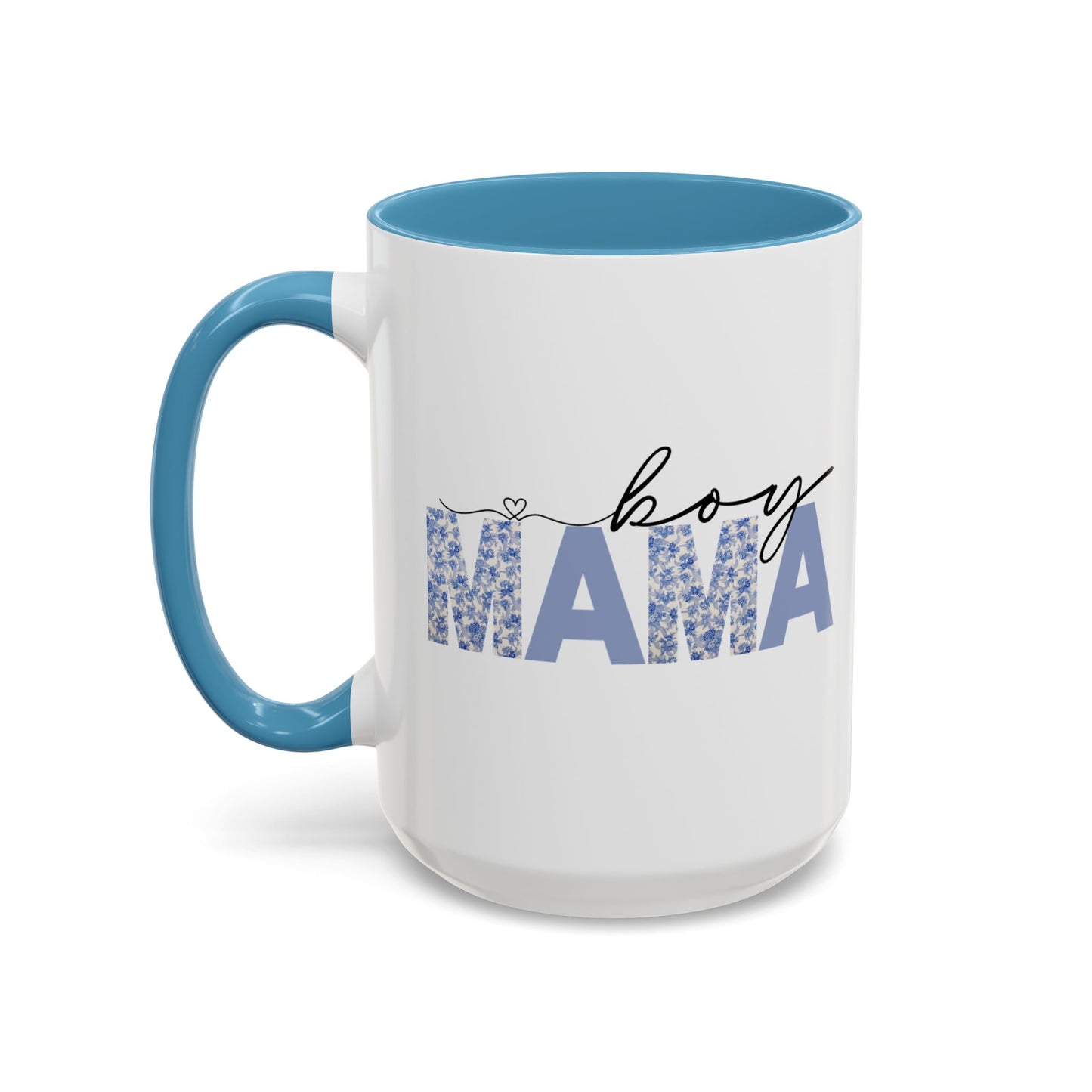 Boy Mama Floral Heart Mug | Cute Mom Life Coffee Cup, Perfect Gift for Mothers