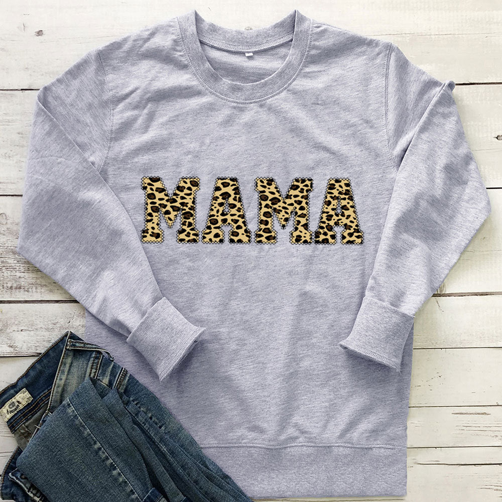 Mama Leopard Print Sweatshirt
