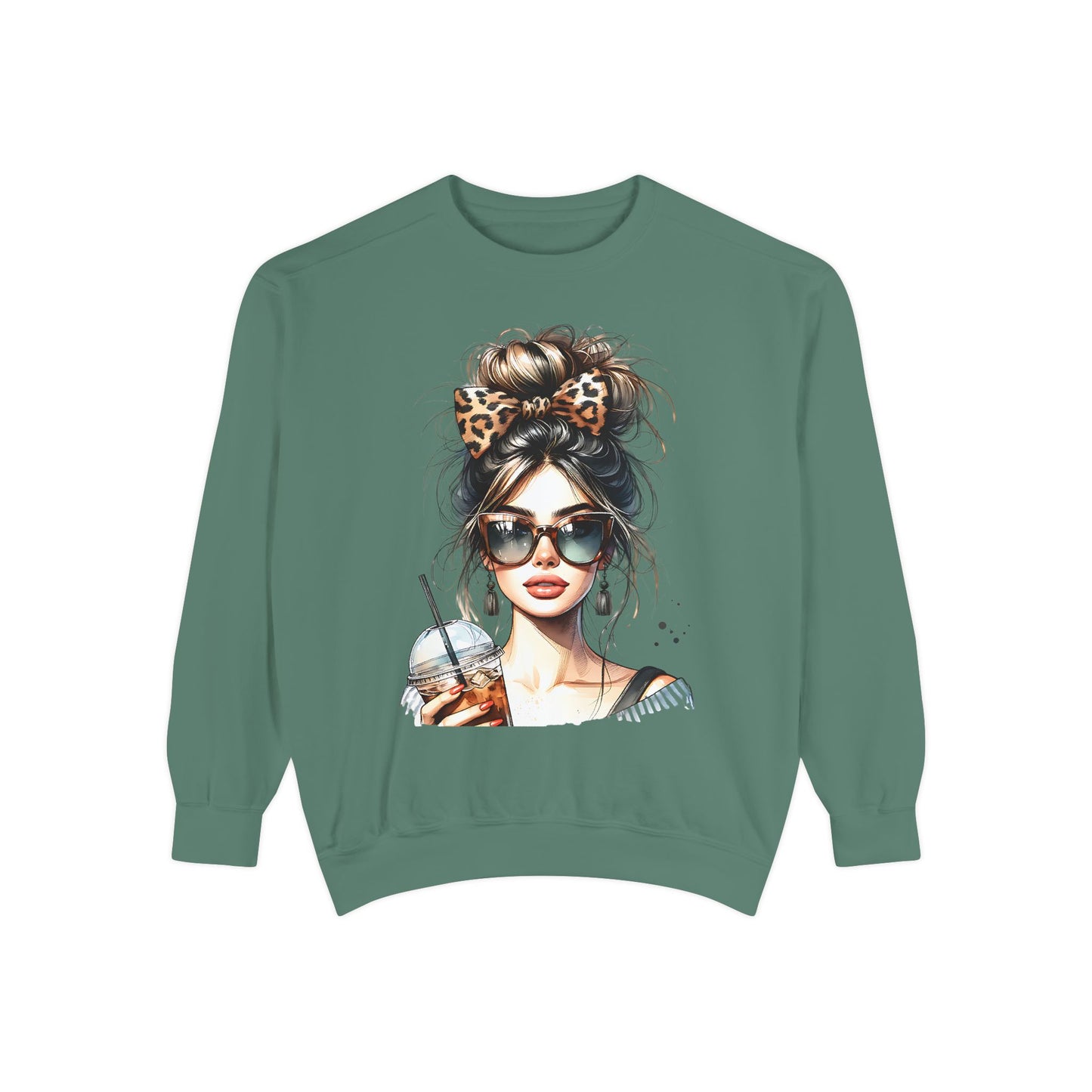 Fashionista Trendy Girl Coffee Sweatshirt for Women, Cozy Casual Wear, Gift for Fashion Lovers, Ideal for Everyday Style
