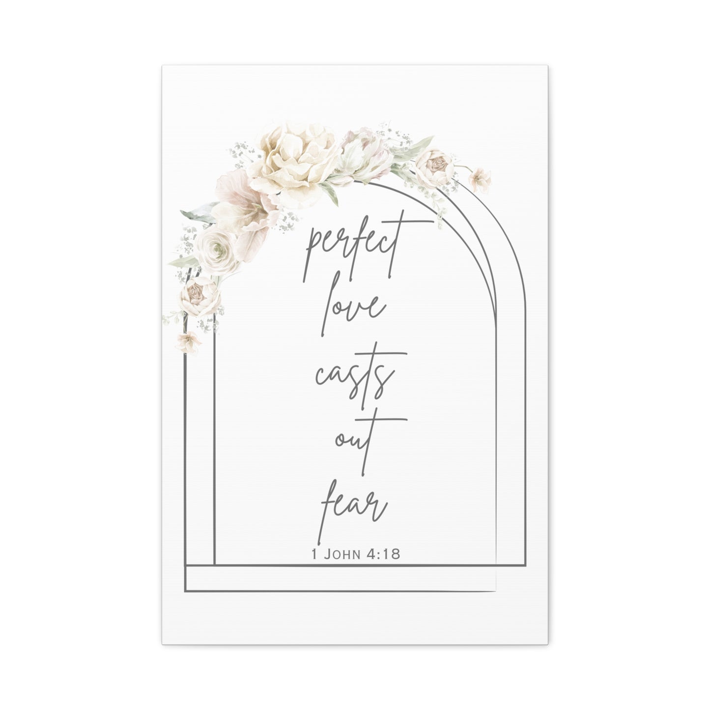 Canvas Wall Art, Perfect Love Casts Out Fear, 1 John 4:18, Faith-based Home Decor, Religious Gift For Home, Inspirational Prints