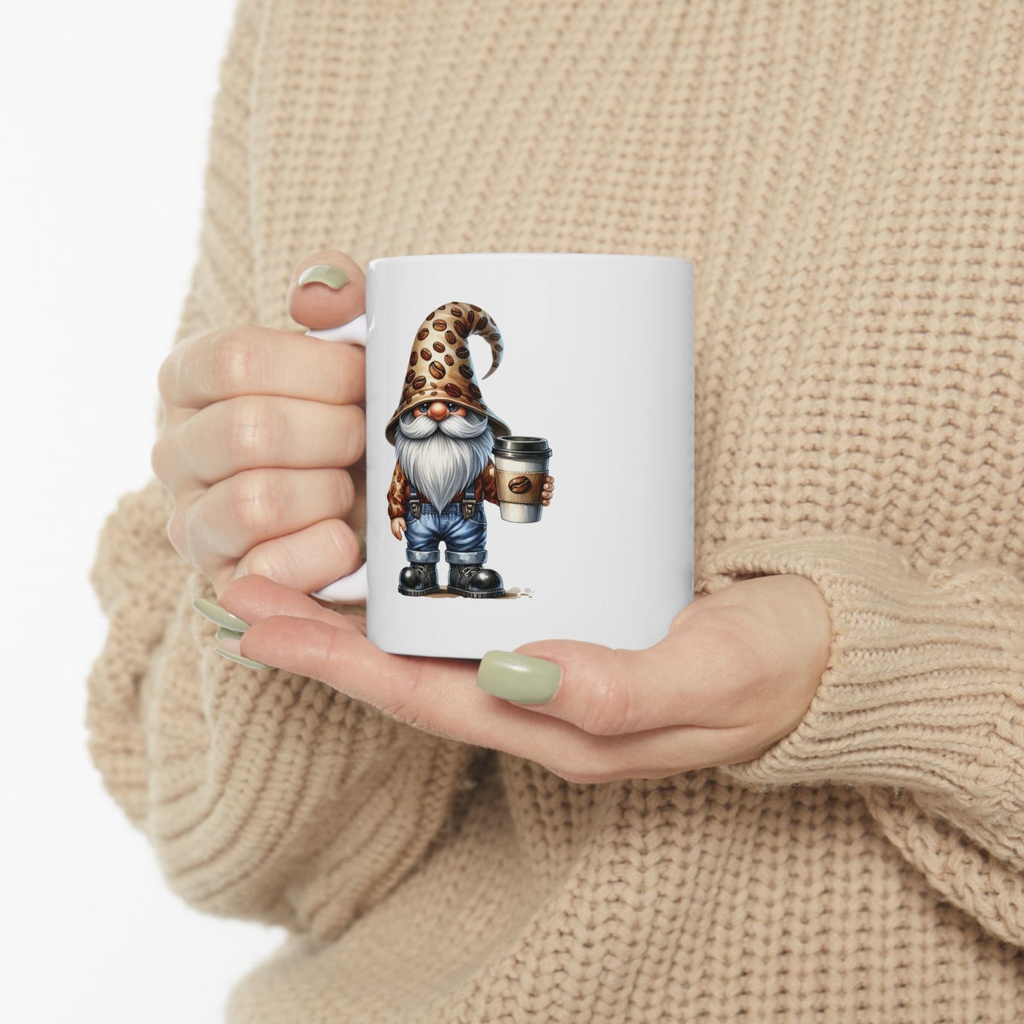 Just a Girl Who Loves Gnomes & Coffee Mug, Fall/Autumn Cozy Drinkware (11oz, 15oz)