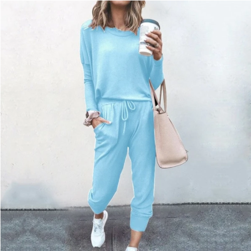 Long Sleeve Casual Sweatshirt & Pants Set