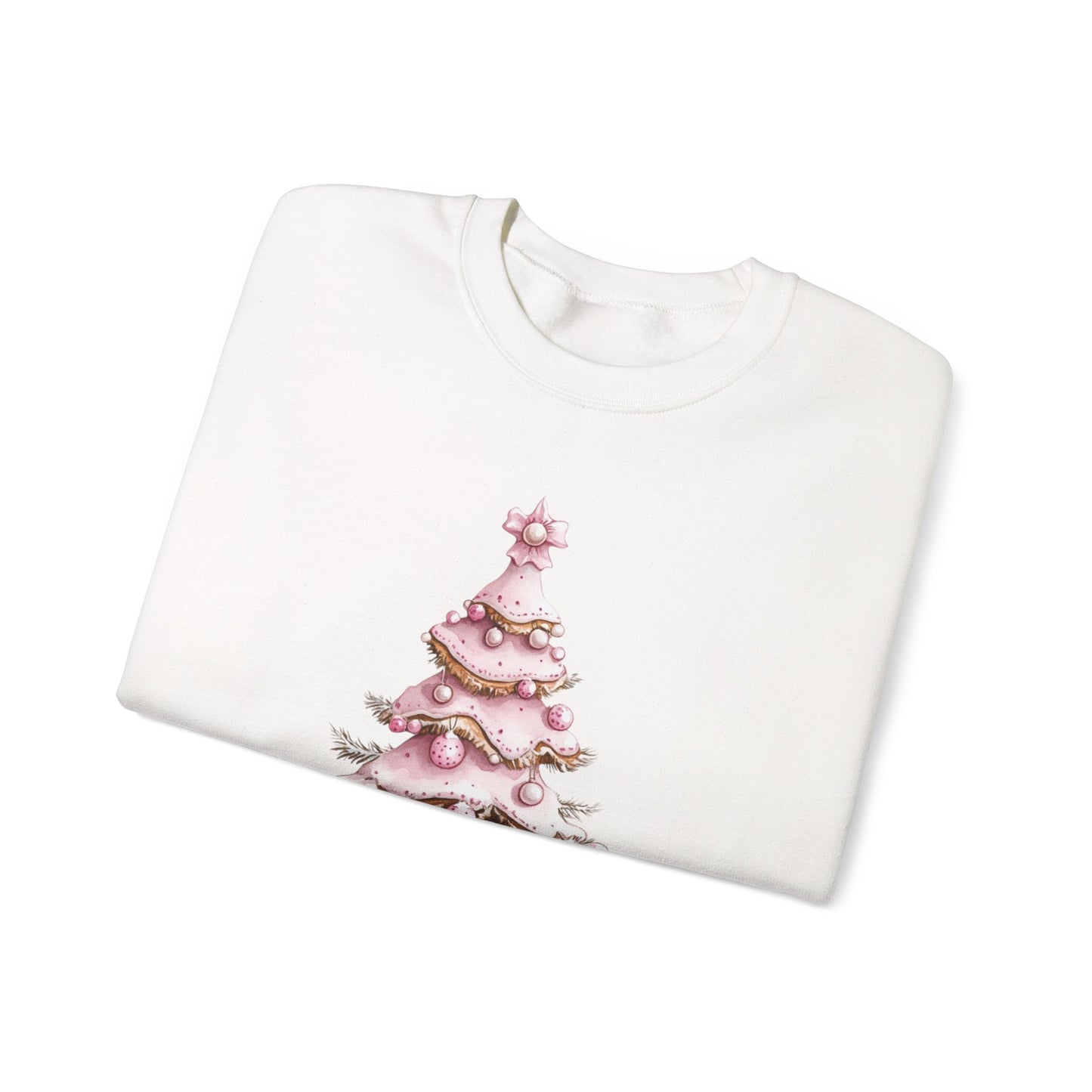 Pink Christmas Tree Cookie Sweatshirt - Cozy Holiday Pullover, Festive Apparel, Christmas Gift, Winter Fashion