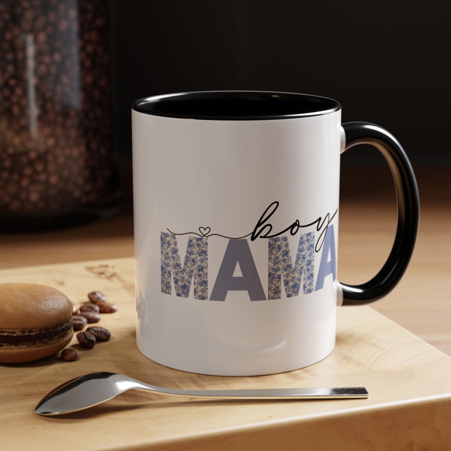 Boy Mama Floral Heart Mug | Cute Mom Life Coffee Cup, Perfect Gift for Mothers