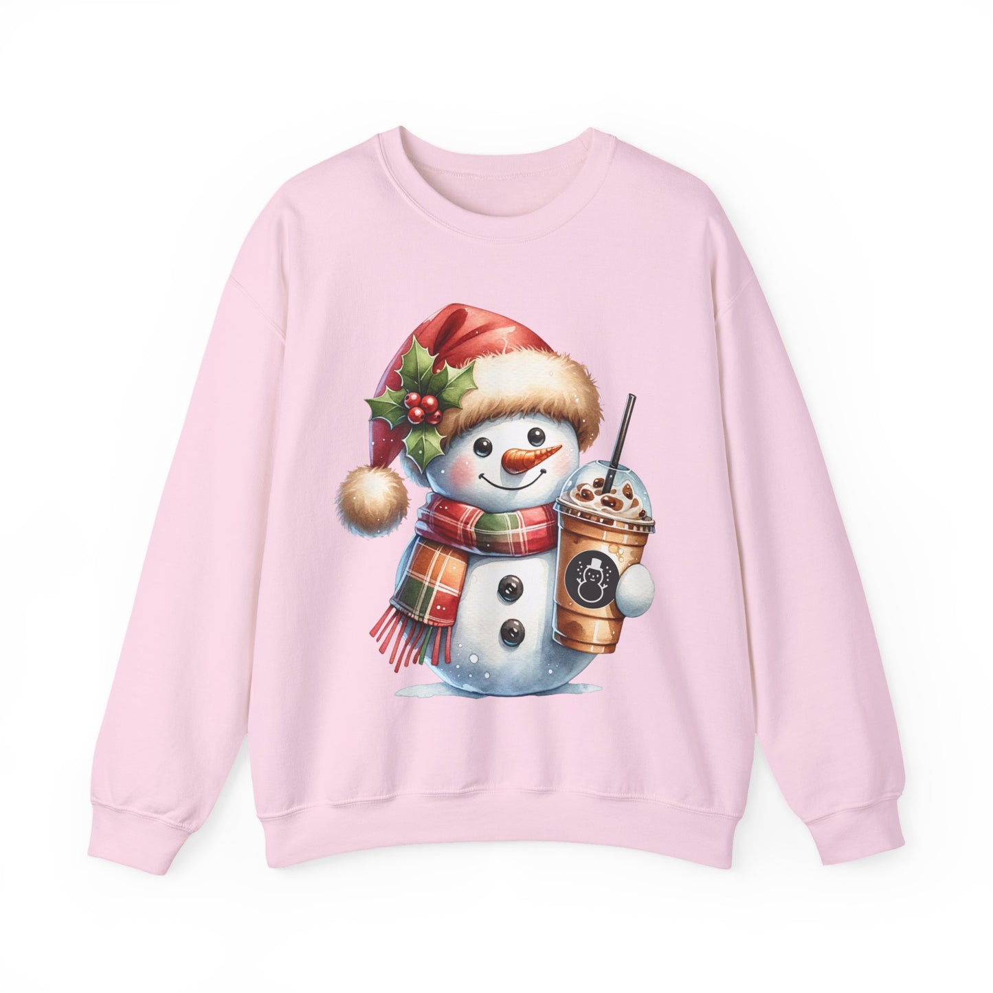 Cute Snowman Iced Coffee Sweatshirt | Winter Coffee Lover Christmas Crewneck