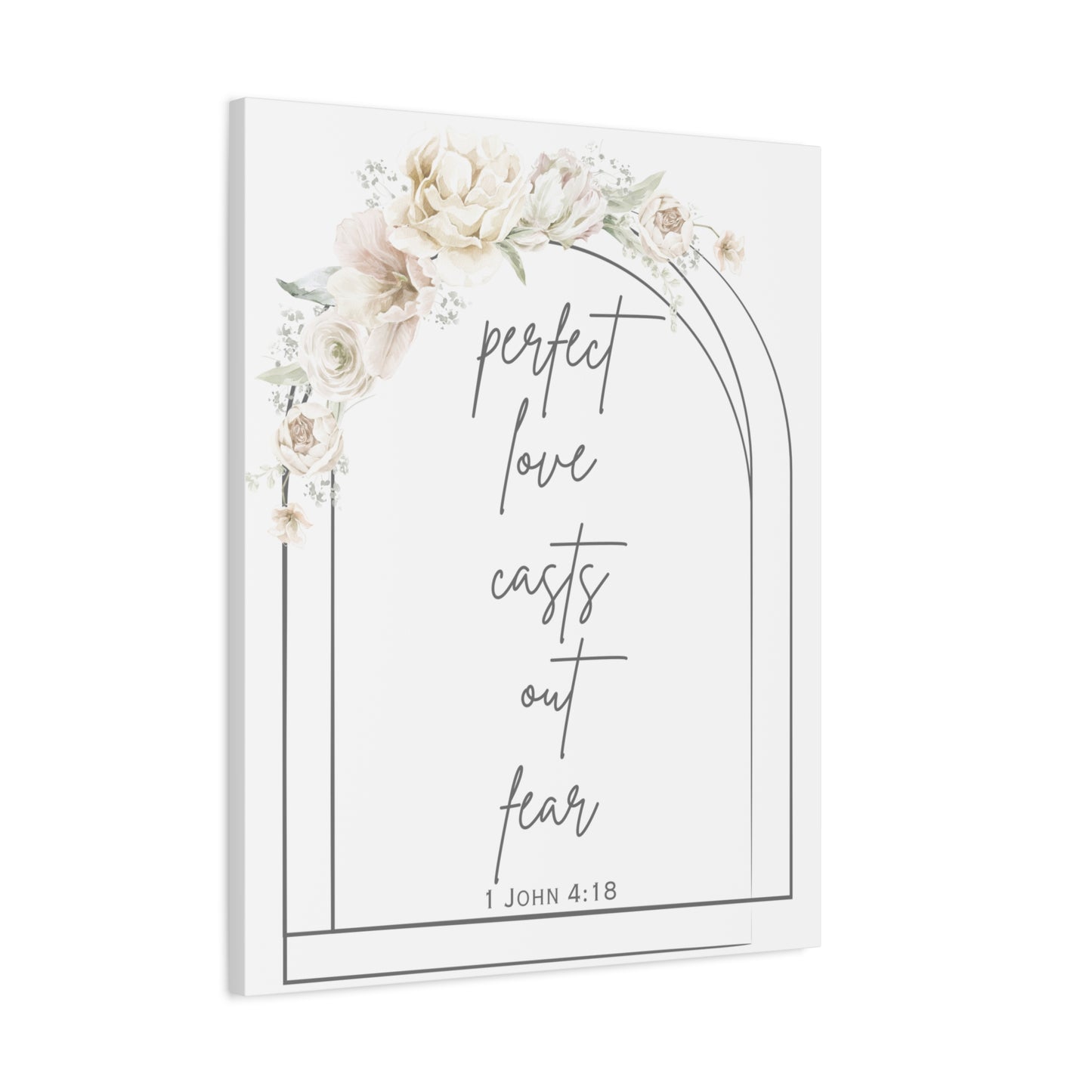 Canvas Wall Art, Perfect Love Casts Out Fear, 1 John 4:18, Faith-based Home Decor, Religious Gift For Home, Inspirational Prints