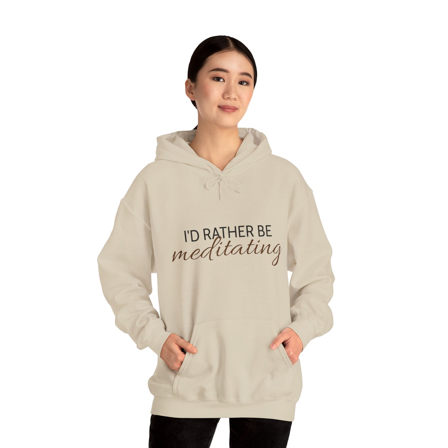 'I'd Rather Be Meditating" Hoodie Hooded Sweatshirt Trendy Retro Hippie Vibes Hoodie