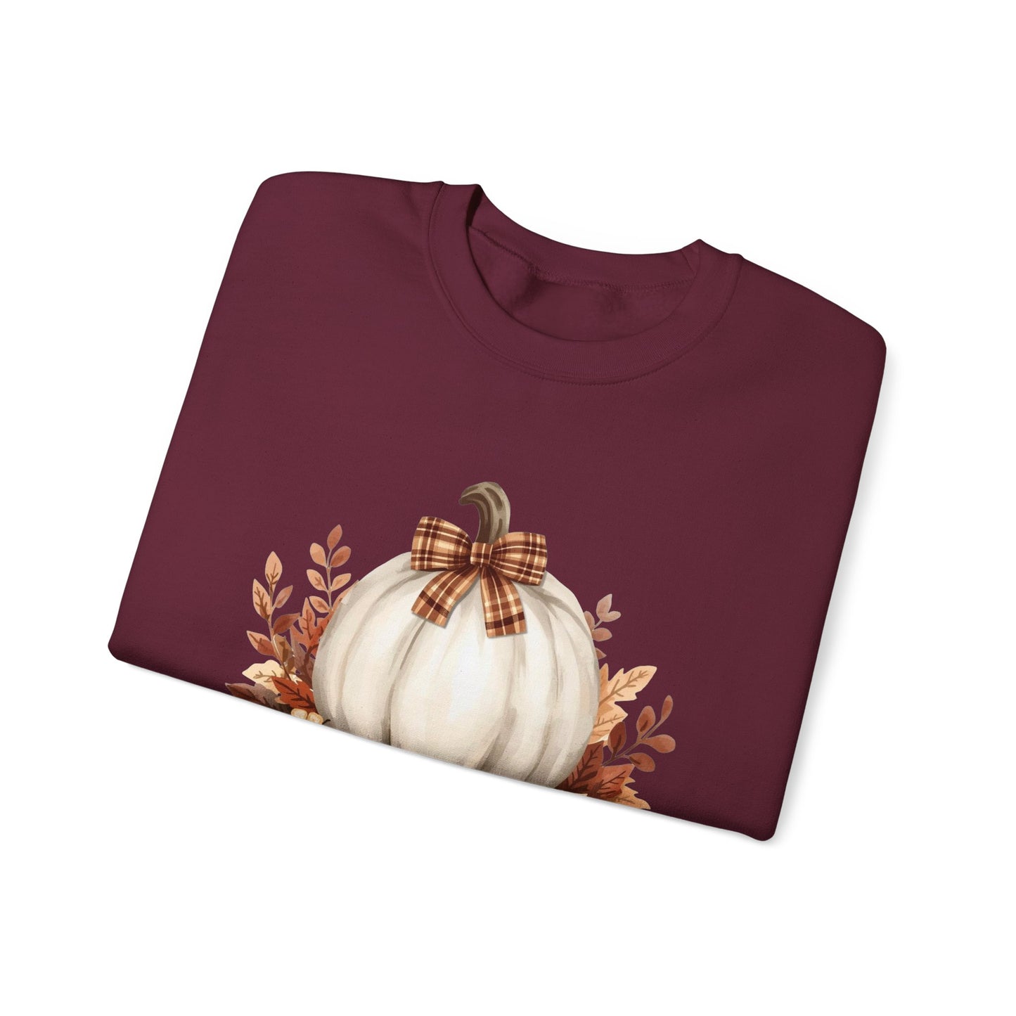 White Autumn Pumpkin Sweatshirt, Cozy Fall Sweater, Pumpkin Decor Shirt, Harvest Season Gift, Thanksgiving Apparel