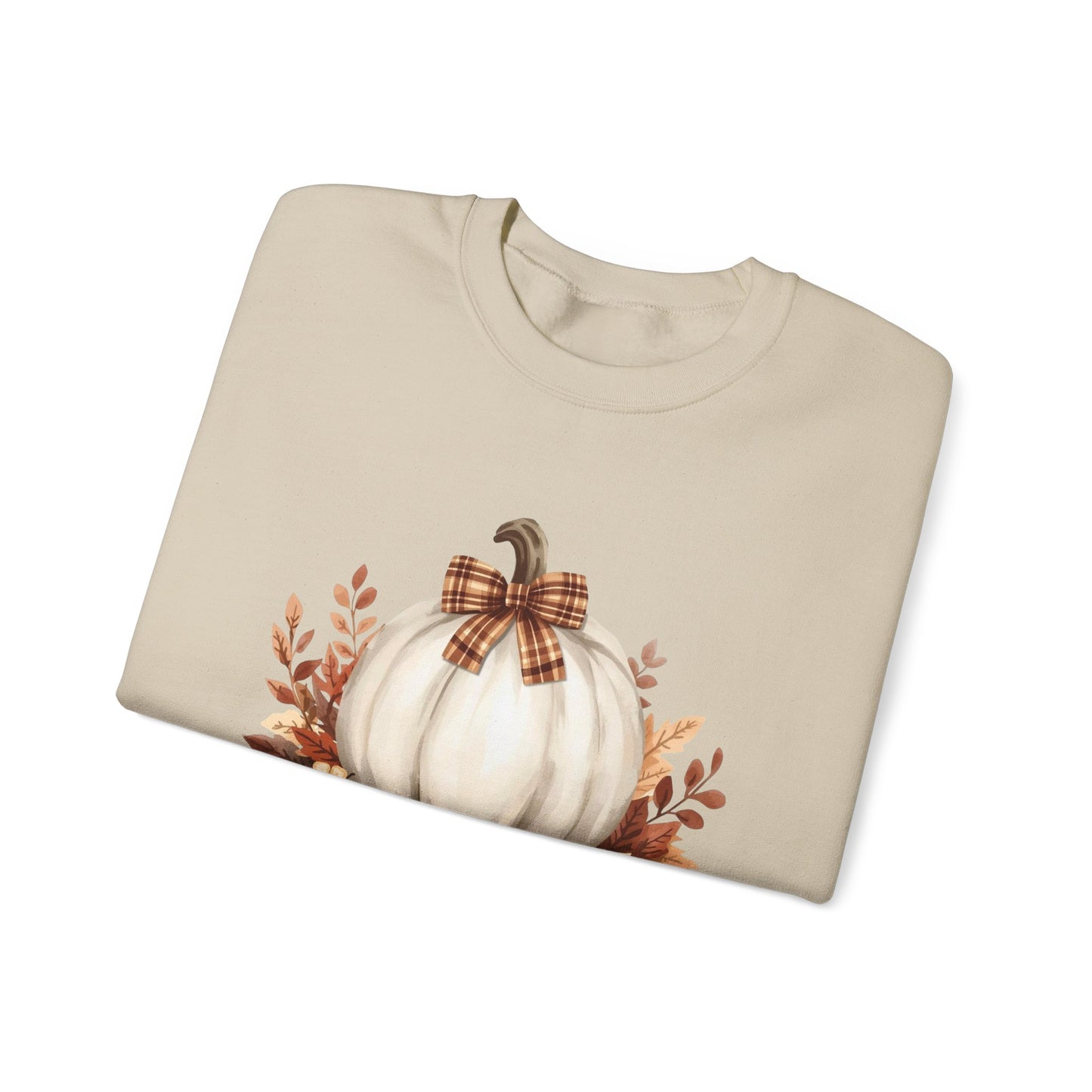 White Autumn Pumpkin Sweatshirt, Cozy Fall Sweater, Pumpkin Decor Shirt, Harvest Season Gift, Thanksgiving Apparel