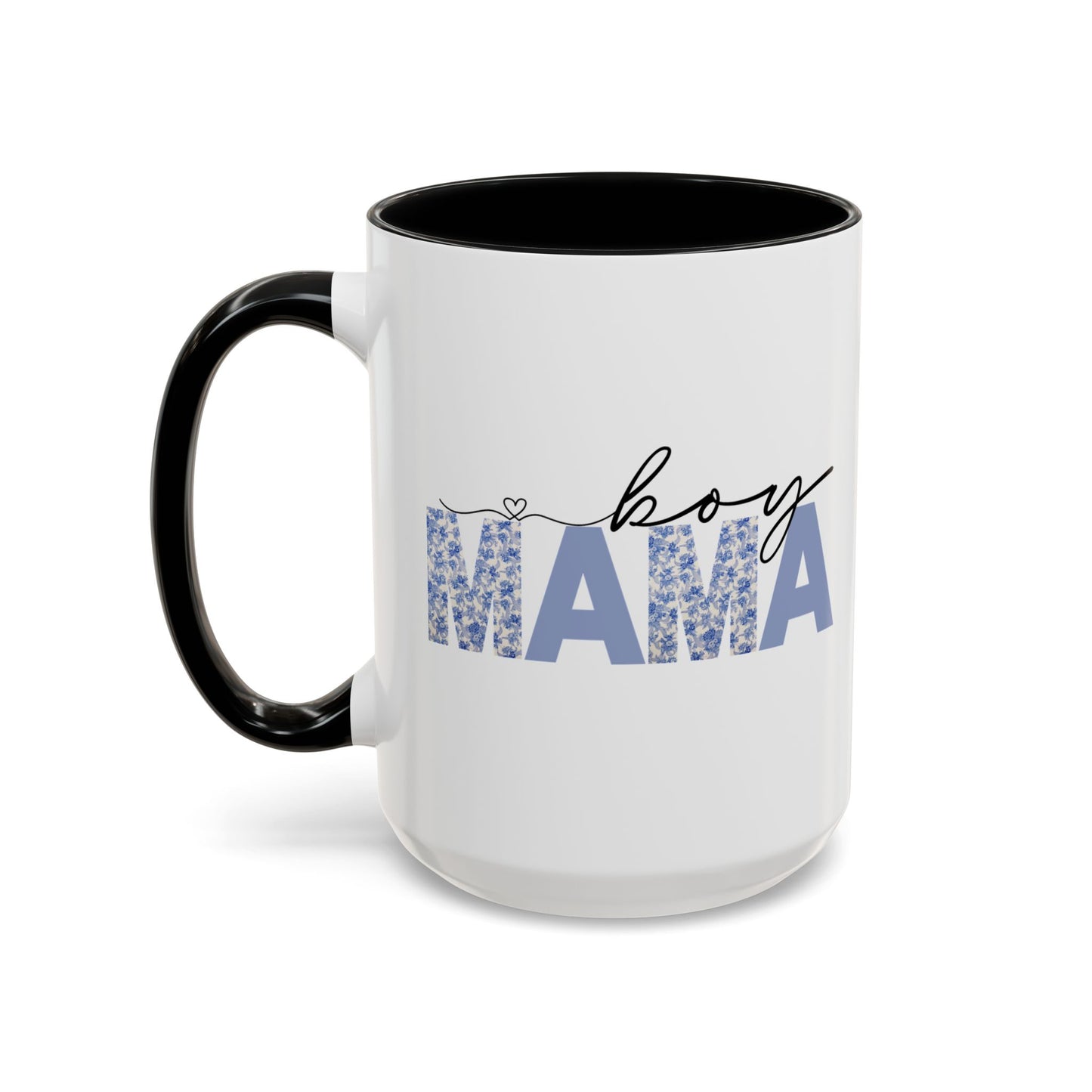 Boy Mama Floral Heart Mug | Cute Mom Life Coffee Cup, Perfect Gift for Mothers