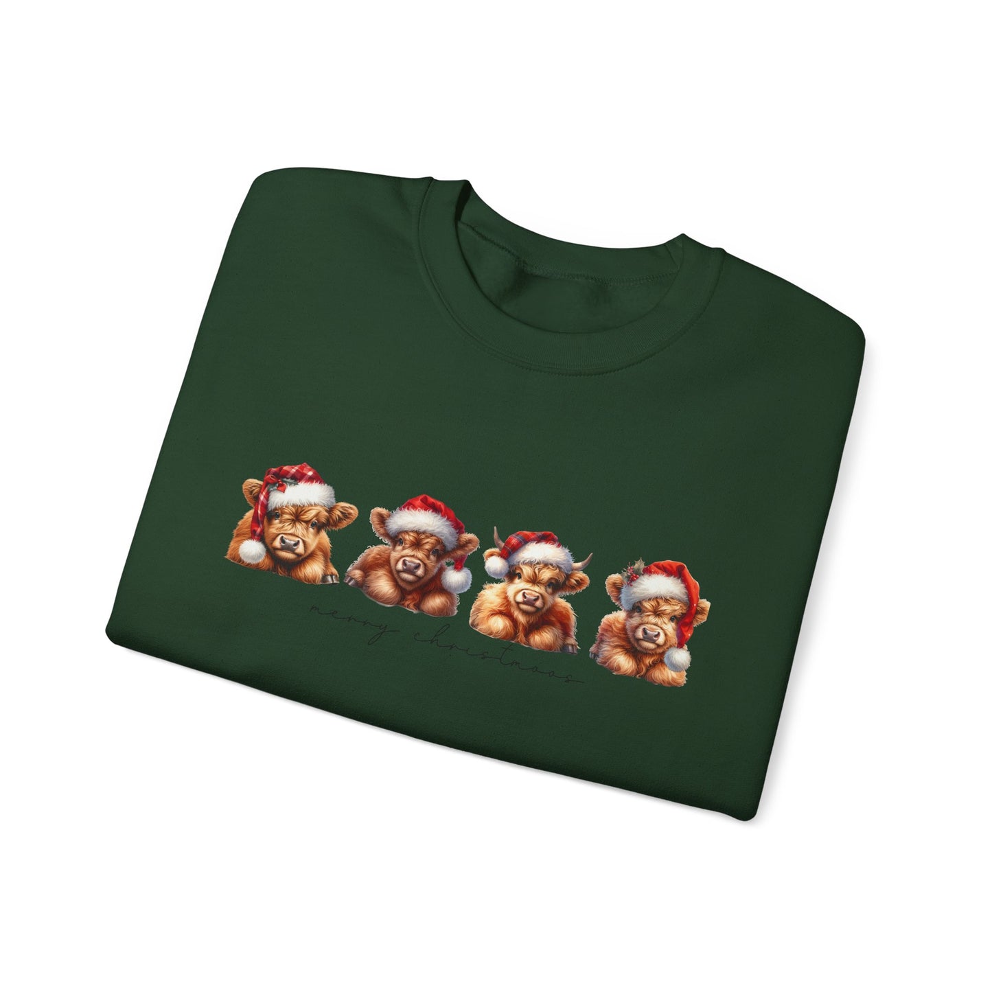 ๐ Merry Christmoos Sweatshirt | Festive Highland Cows Watercolor Country Christmas