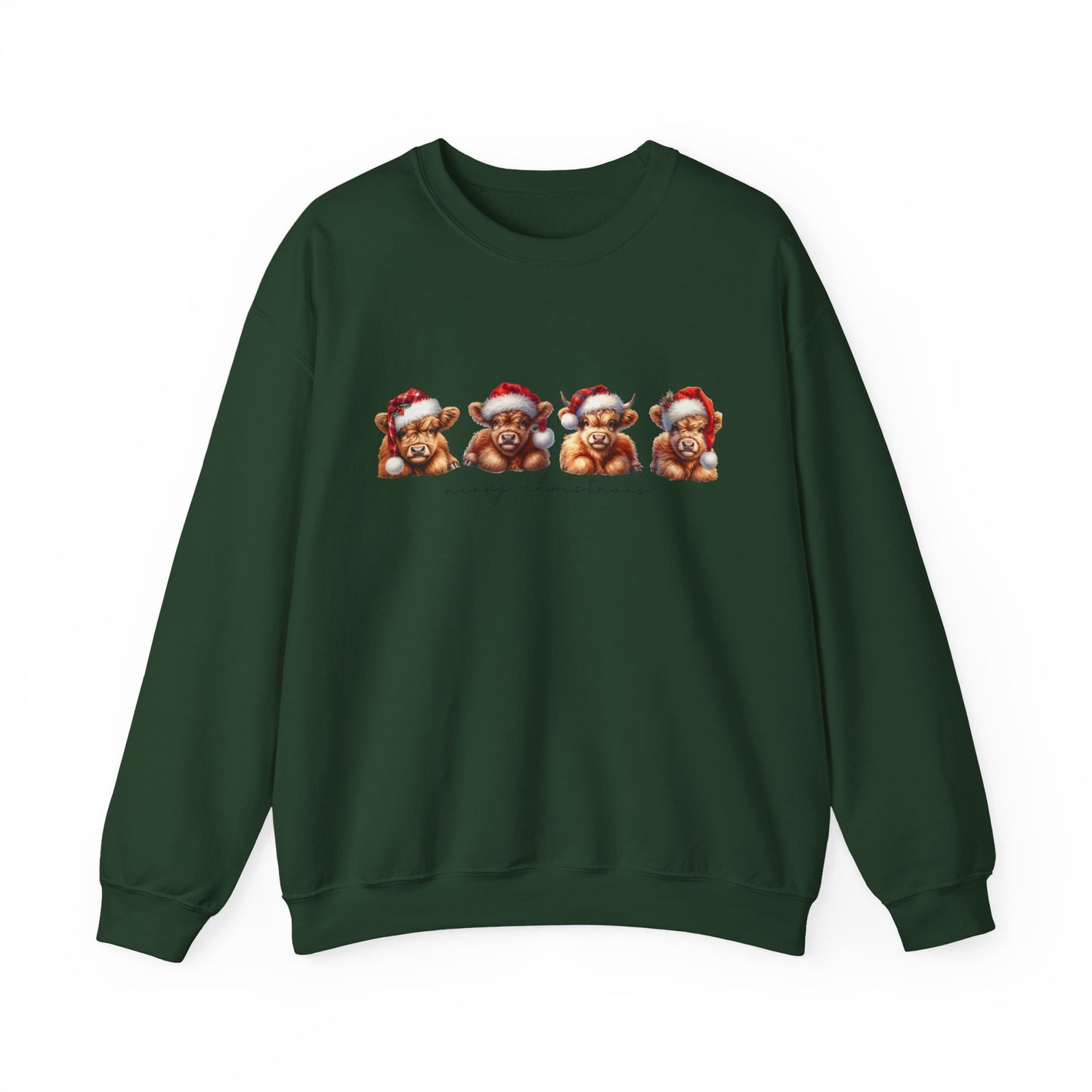 ๐ Merry Christmoos Sweatshirt | Festive Highland Cows Watercolor Country Christmas