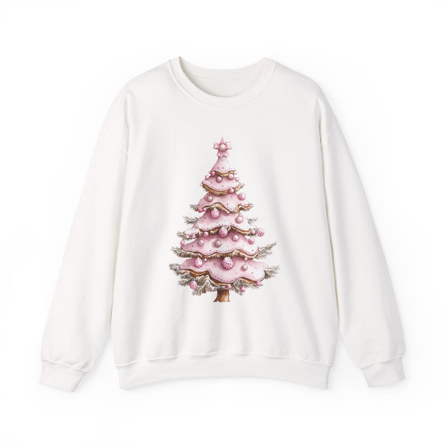 Pink Christmas Tree Cookie Sweatshirt - Cozy Holiday Pullover, Festive Apparel, Christmas Gift, Winter Fashion