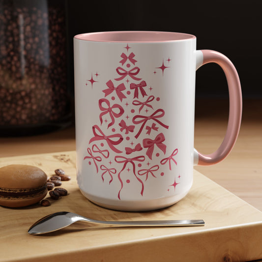 Whimsical Ribbon Christmas Tree Mug