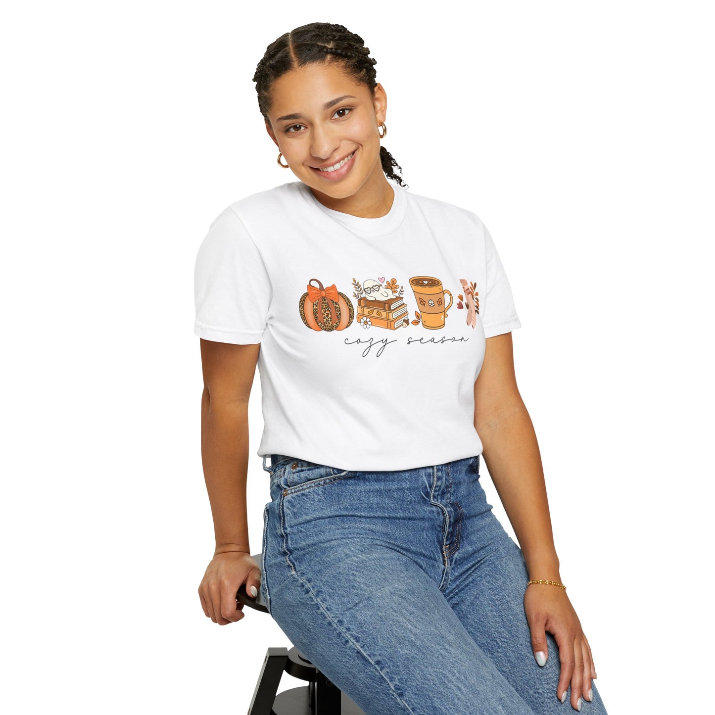 'Cozy Season' Bella + Canvas T-Shirt | Cozy Socks, Sleeping Ghost, Coquette Bow & Leopard Pumpkin Fall Graphic, Autumn Tee, Pumpkin Season Shirt, Cute Sweatshirt, Harvest Style Top, Perfect for Thanksgiving