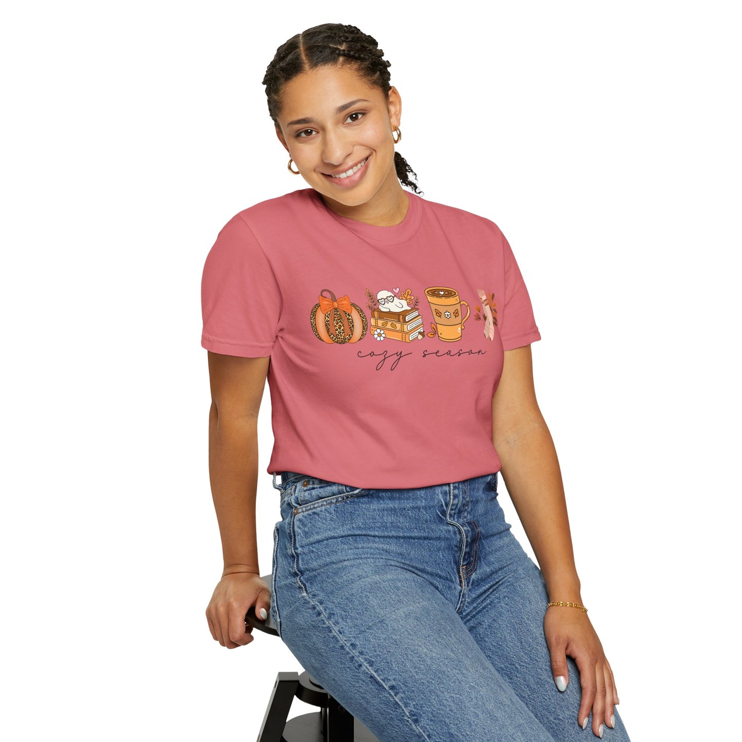 'Cozy Season' Bella + Canvas T-Shirt | Cozy Socks, Sleeping Ghost, Coquette Bow & Leopard Pumpkin Fall Graphic, Autumn Tee, Pumpkin Season Shirt, Cute Sweatshirt, Harvest Style Top, Perfect for Thanksgiving