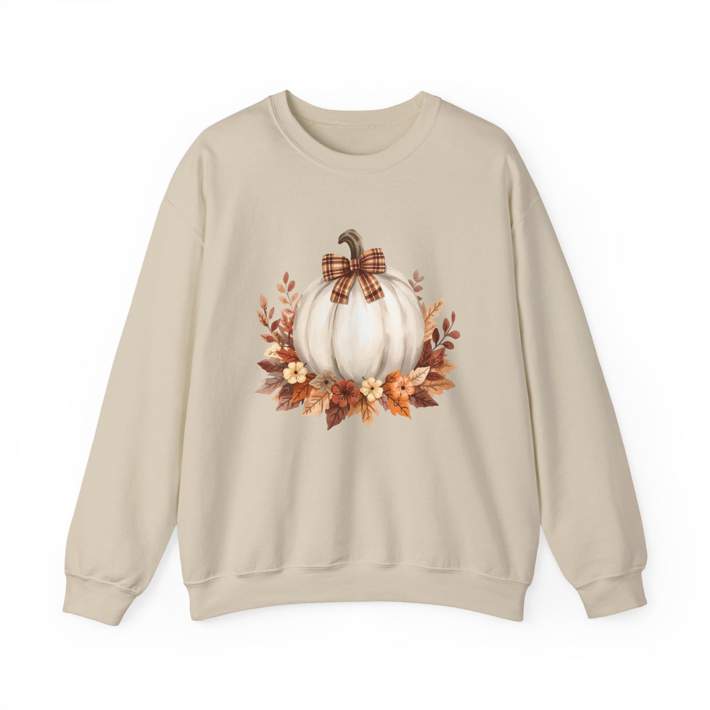 White Autumn Pumpkin Sweatshirt, Cozy Fall Sweater, Pumpkin Decor Shirt, Harvest Season Gift, Thanksgiving Apparel