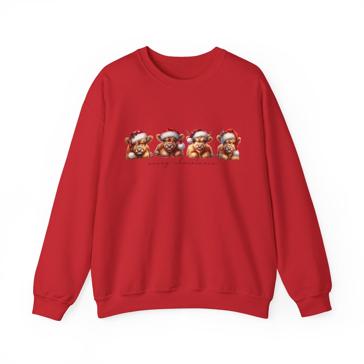 ๐ Merry Christmoos Sweatshirt | Festive Highland Cows Watercolor Country Christmas
