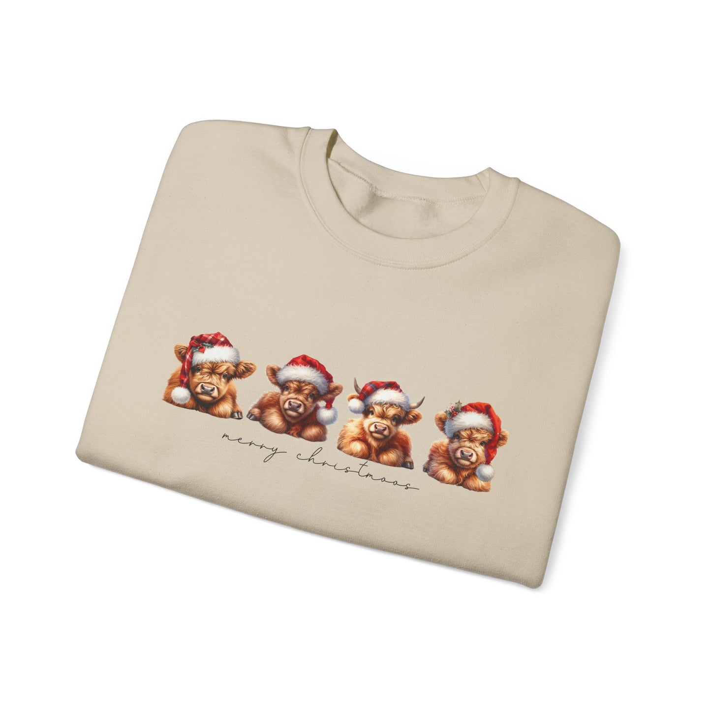 ๐ Merry Christmoos Sweatshirt | Festive Highland Cows Watercolor Country Christmas