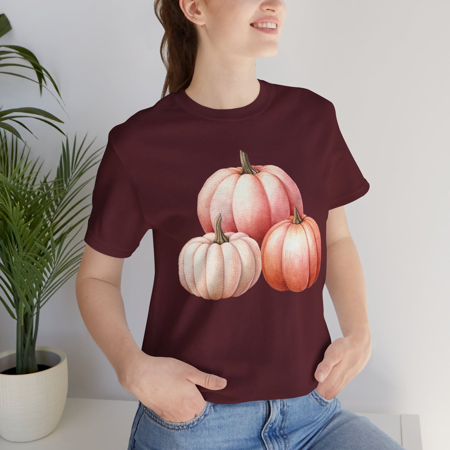 Autumn Fall Girly Pink Pumpkins Tee