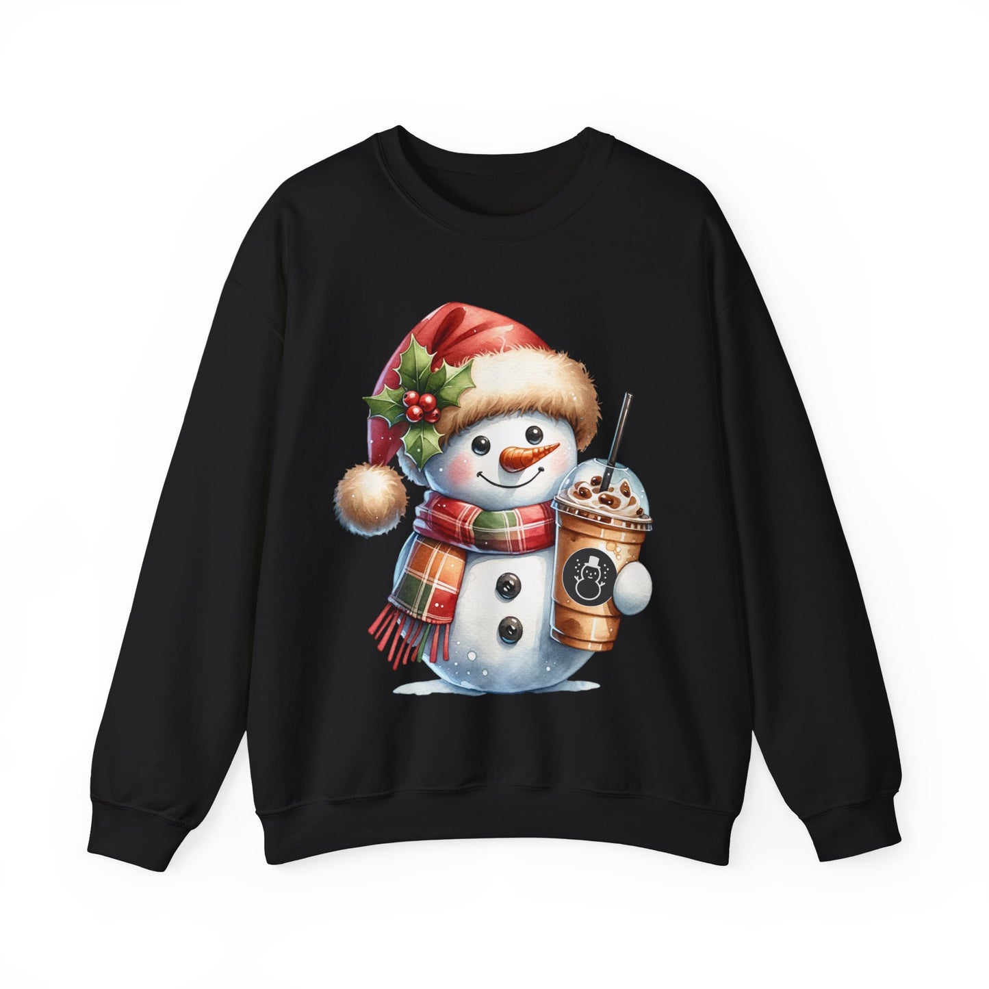 Cute Snowman Iced Coffee Sweatshirt | Winter Coffee Lover Christmas Crewneck