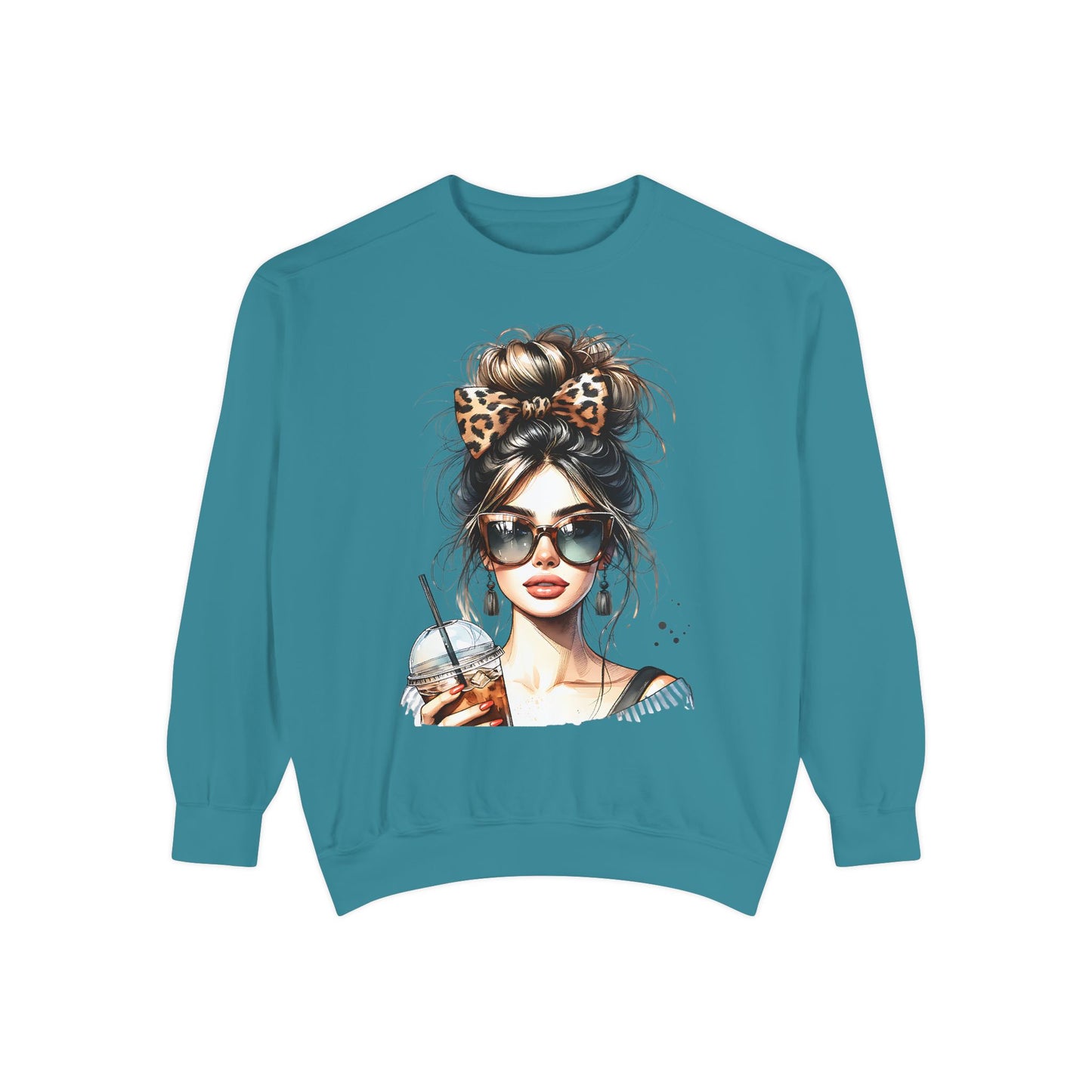 Fashionista Trendy Girl Coffee Sweatshirt for Women, Cozy Casual Wear, Gift for Fashion Lovers, Ideal for Everyday Style