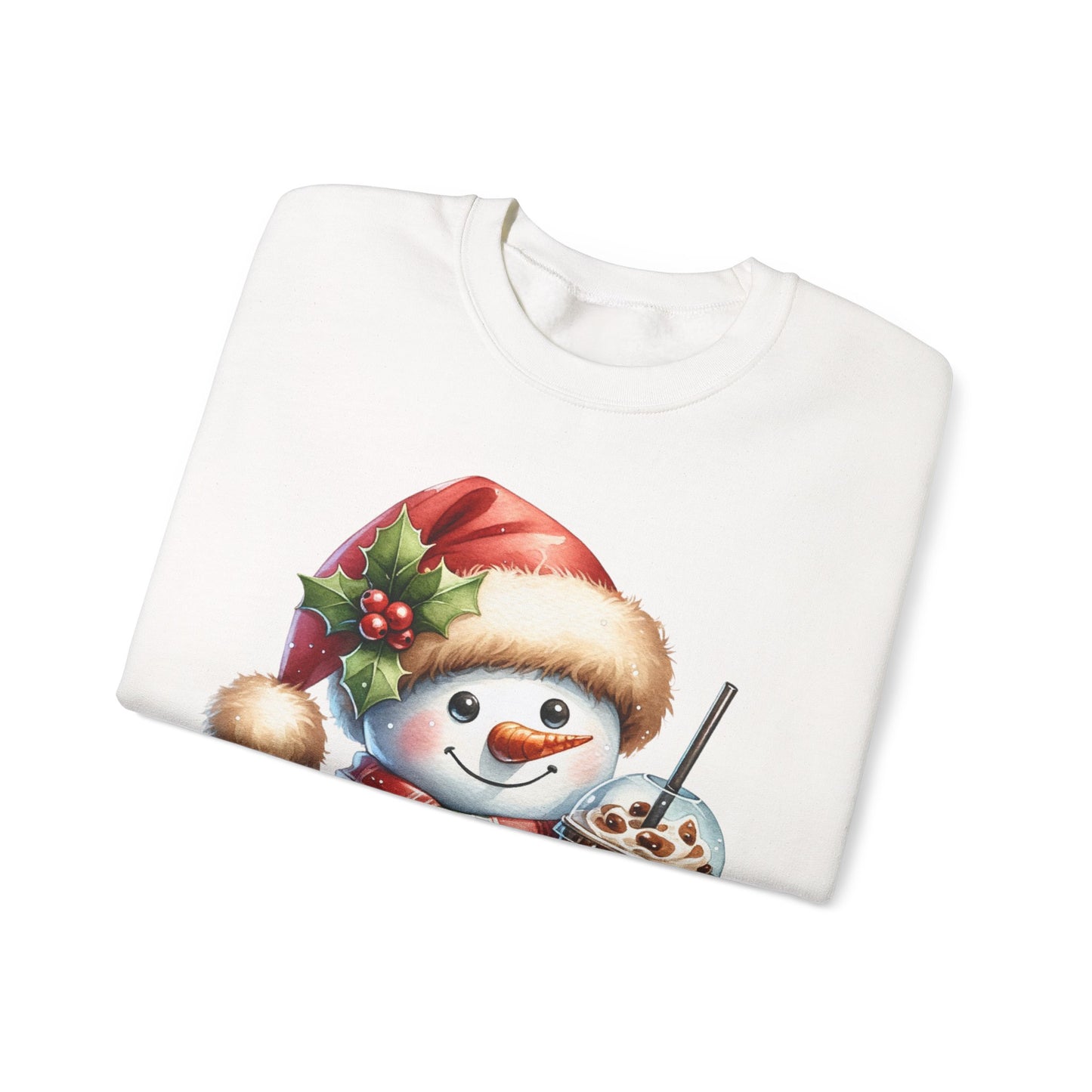 Cute Snowman Iced Coffee Sweatshirt | Winter Coffee Lover Christmas Crewneck