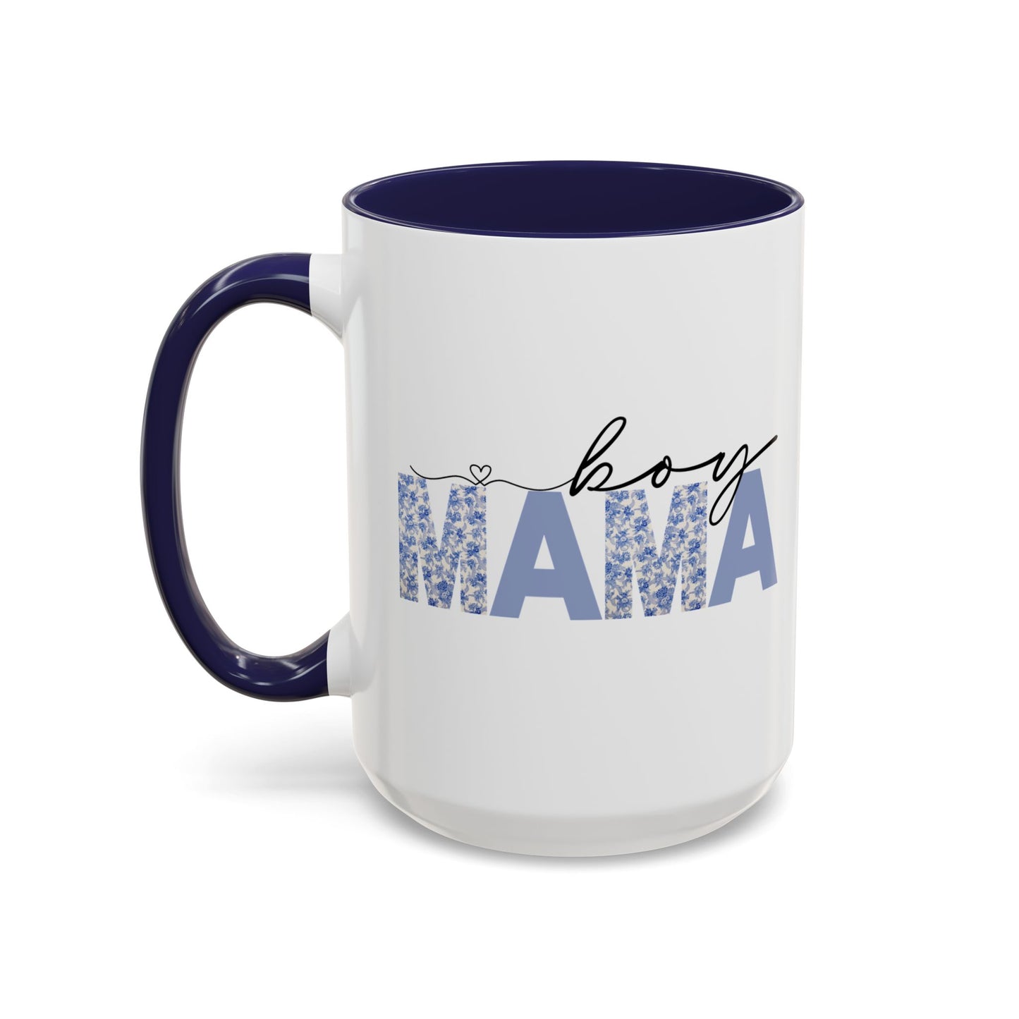 Boy Mama Floral Heart Mug | Cute Mom Life Coffee Cup, Perfect Gift for Mothers