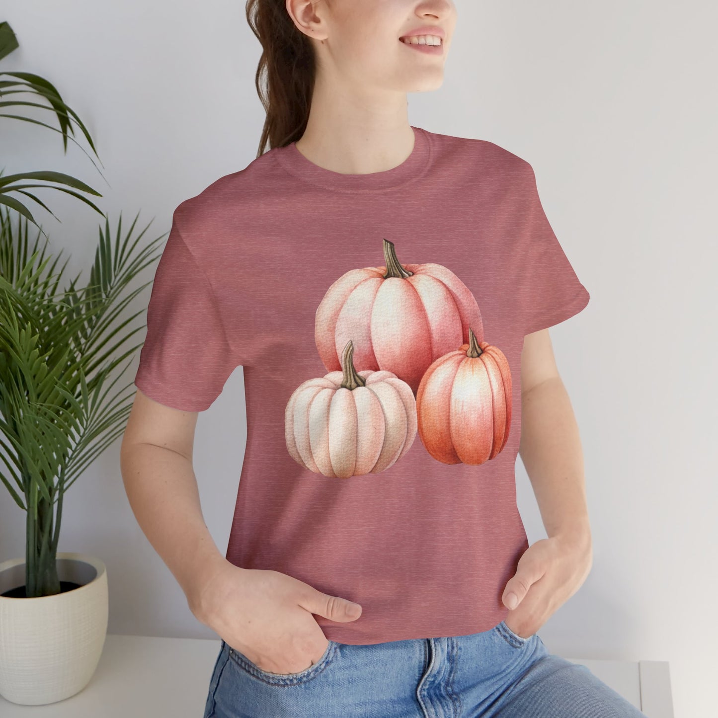 Autumn Fall Girly Pink Pumpkins Tee