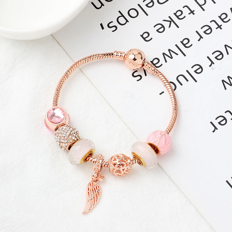 Rose Gold Glass Bead Bracelet