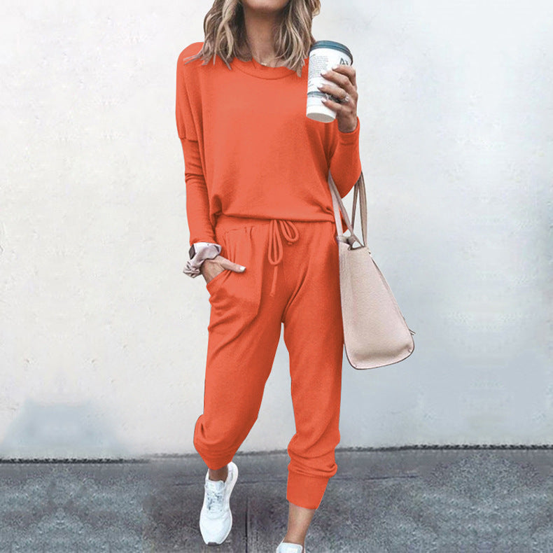 Long Sleeve Casual Sweatshirt & Pants Set