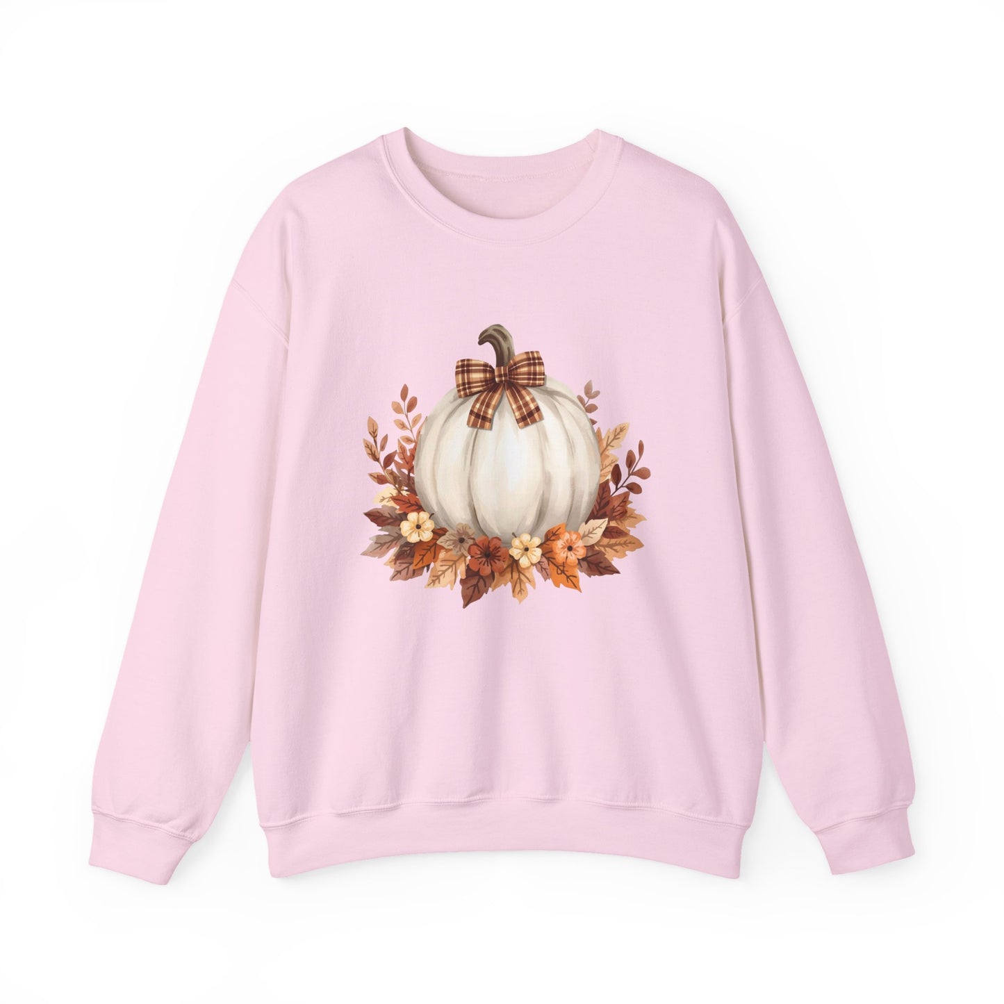 White Autumn Pumpkin Sweatshirt, Cozy Fall Sweater, Pumpkin Decor Shirt, Harvest Season Gift, Thanksgiving Apparel