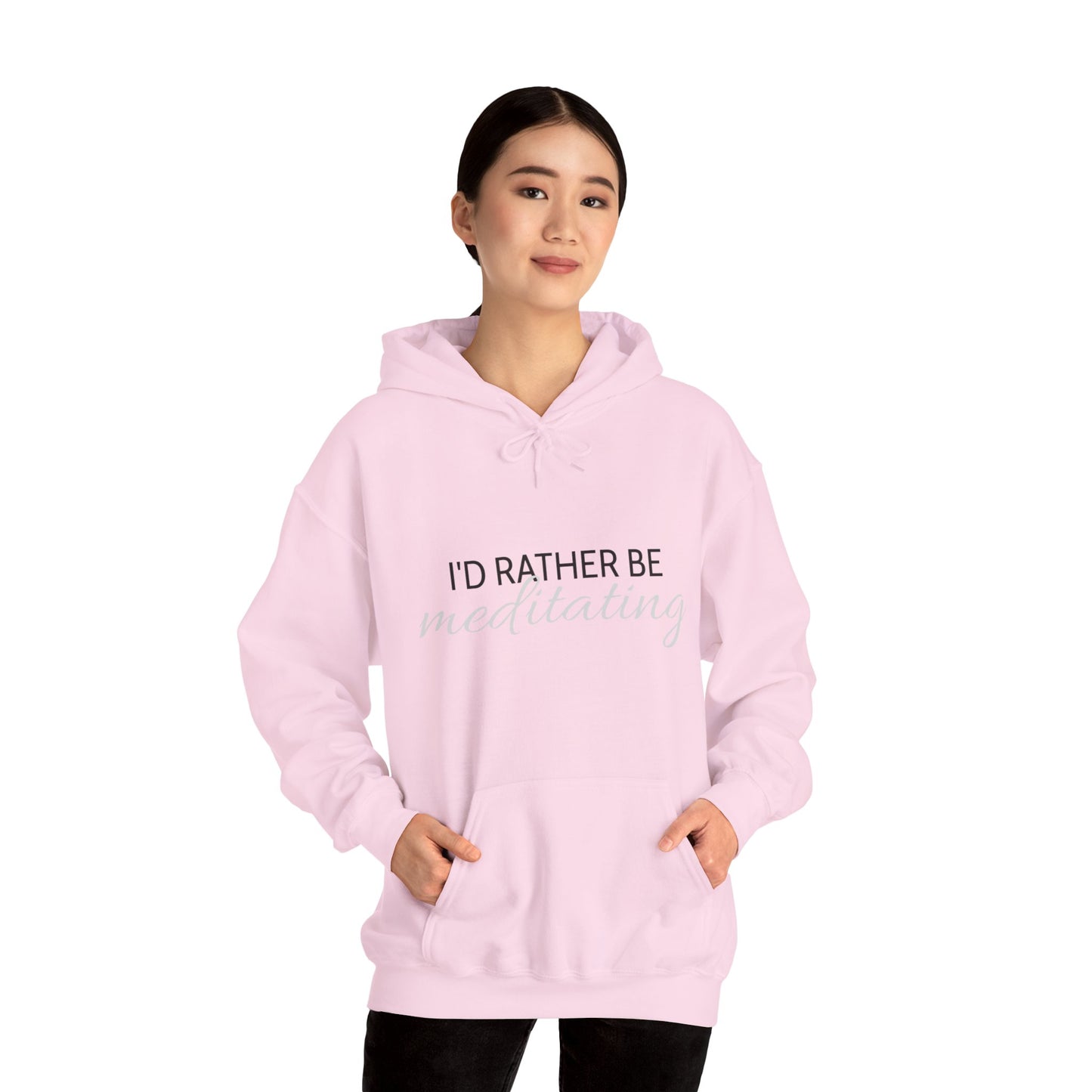 'I'd Rather Be Meditating" Hoodie Hooded Sweatshirt Trendy Retro Hippie Vibes Hoodie