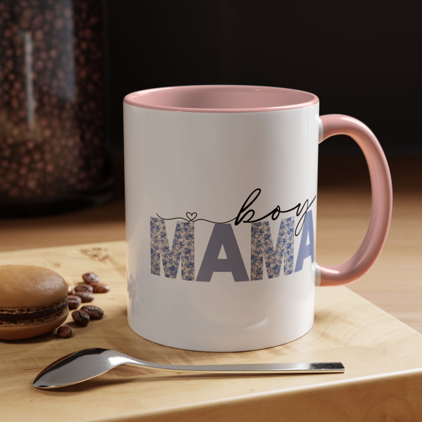 Boy Mama Floral Heart Mug | Cute Mom Life Coffee Cup, Perfect Gift for Mothers
