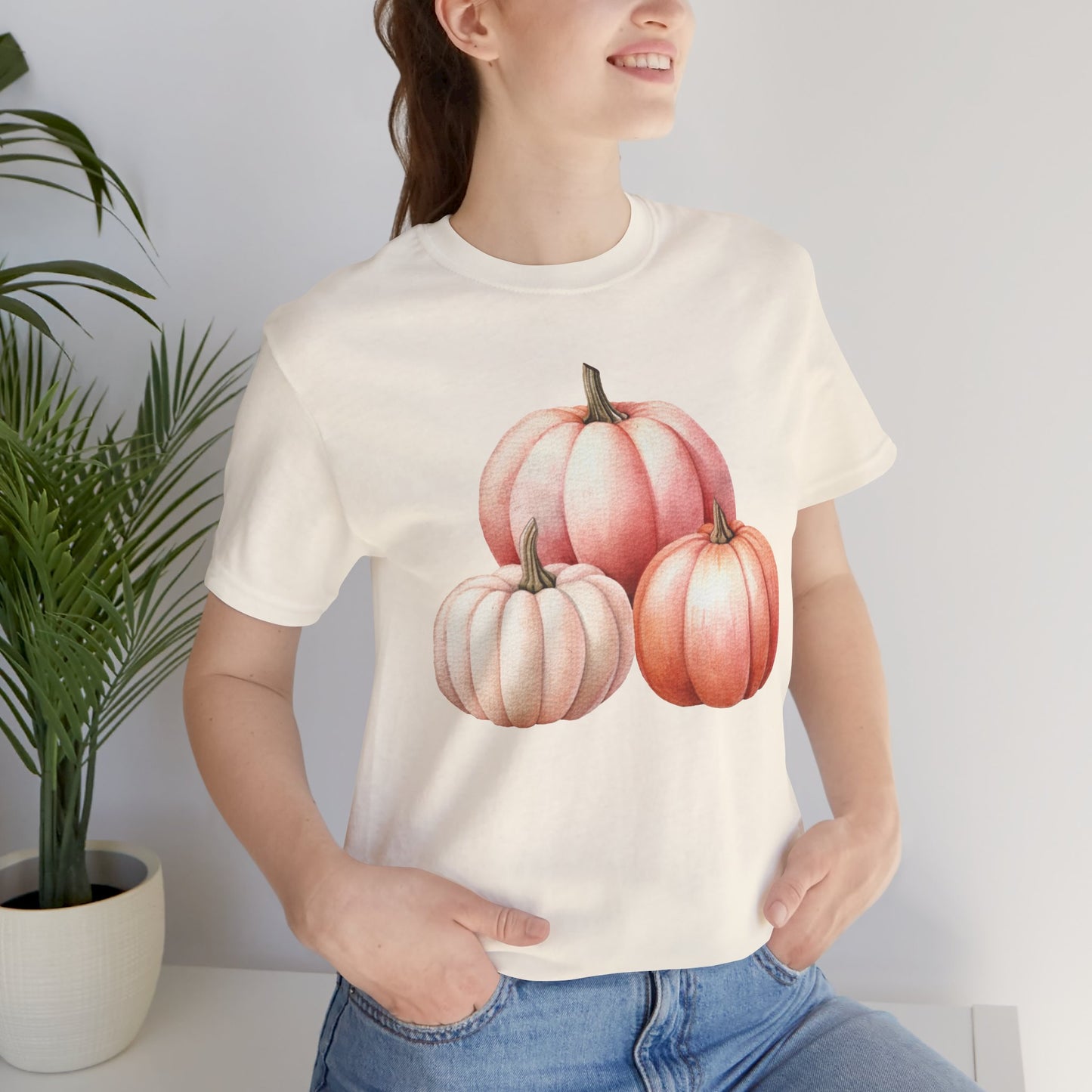 Autumn Fall Girly Pink Pumpkins Tee