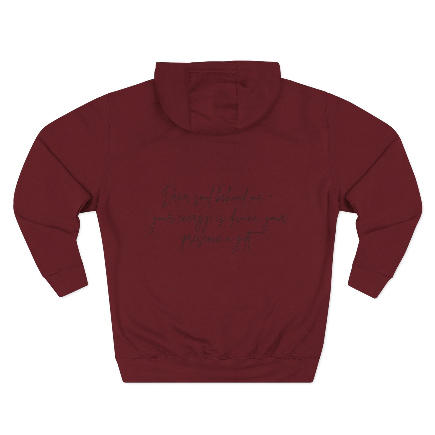 Dear Soul Behind Me Motivational Fleece Hoodie - Cozy Gift for Friends, Casual Wear, Self-Care Reminder, Motivational Gift, Thoughtful Custom Hoodie