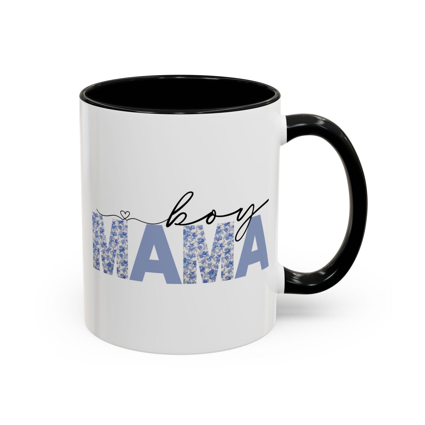 Boy Mama Floral Heart Mug | Cute Mom Life Coffee Cup, Perfect Gift for Mothers