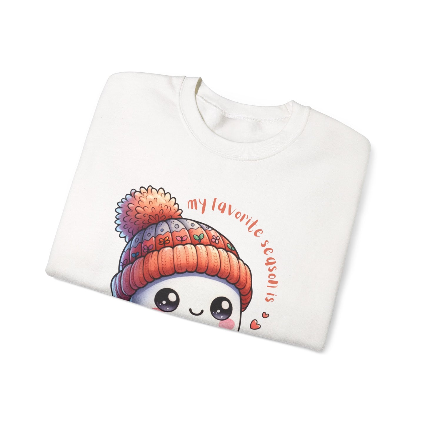 π»βπ My Favorite Season Is Pumpkin Spice β Cute Fall Ghost & Coffee Cozy Sweatshirt πβπ»