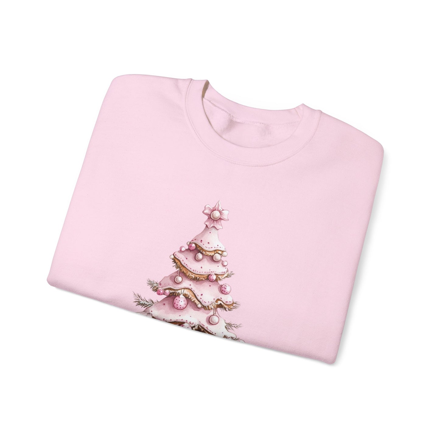 Pink Christmas Tree Cookie Sweatshirt - Cozy Holiday Pullover, Festive Apparel, Christmas Gift, Winter Fashion