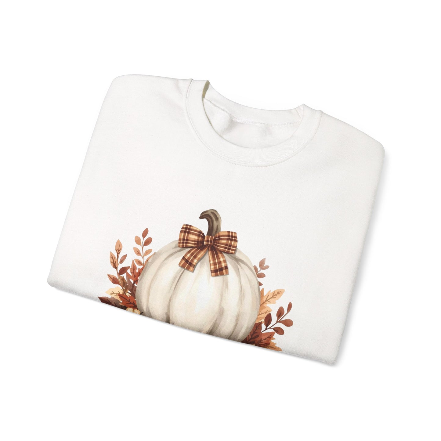 White Autumn Pumpkin Sweatshirt, Cozy Fall Sweater, Pumpkin Decor Shirt, Harvest Season Gift, Thanksgiving Apparel