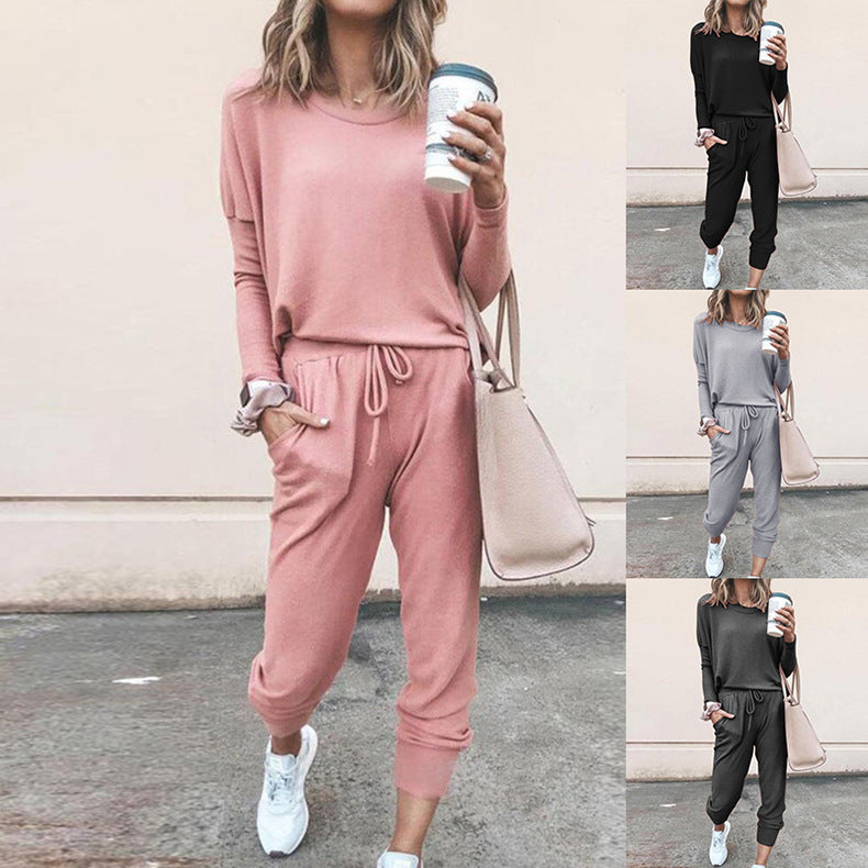 Long Sleeve Casual Sweatshirt & Pants Set