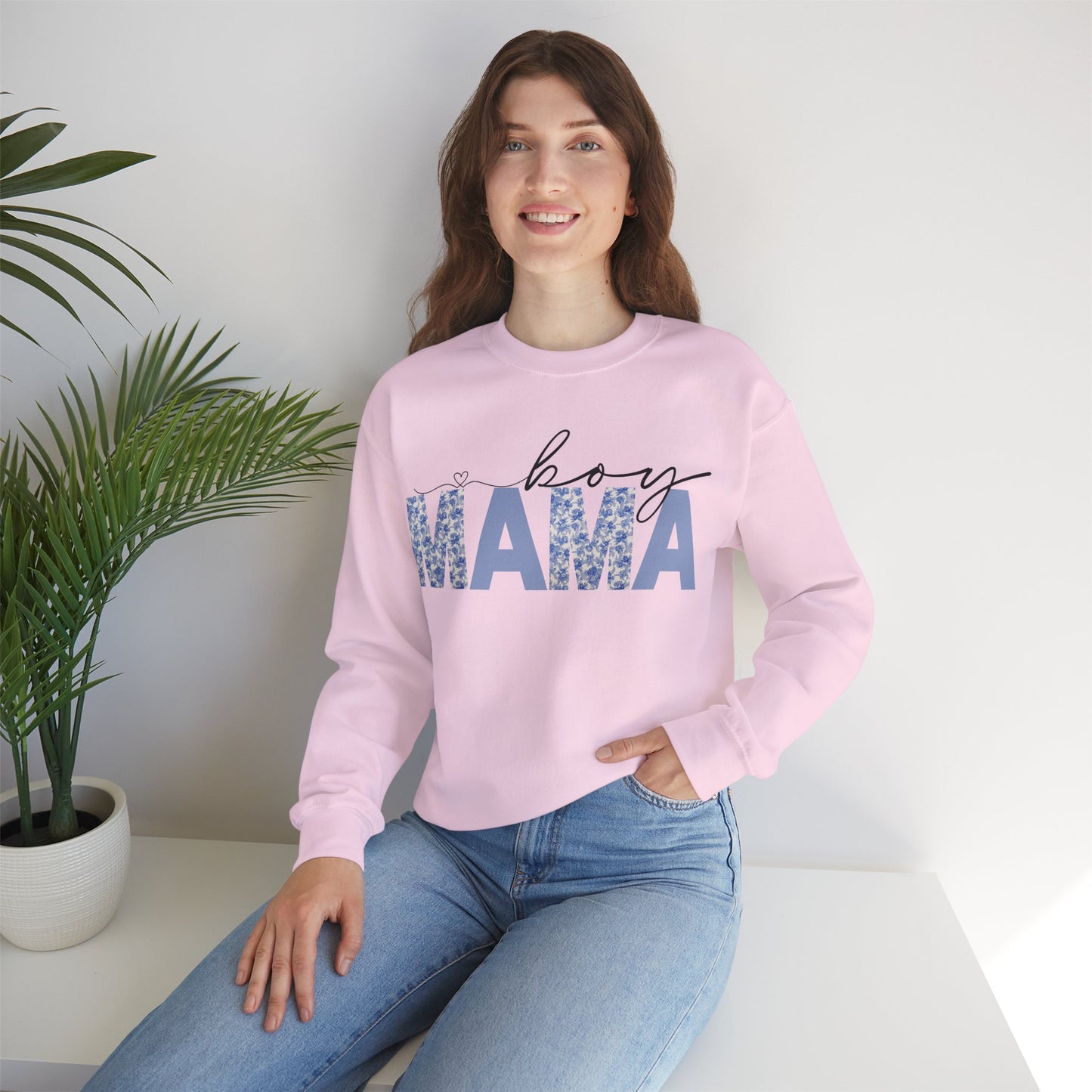 Floral Boy Mama Crewneck Sweatshirt