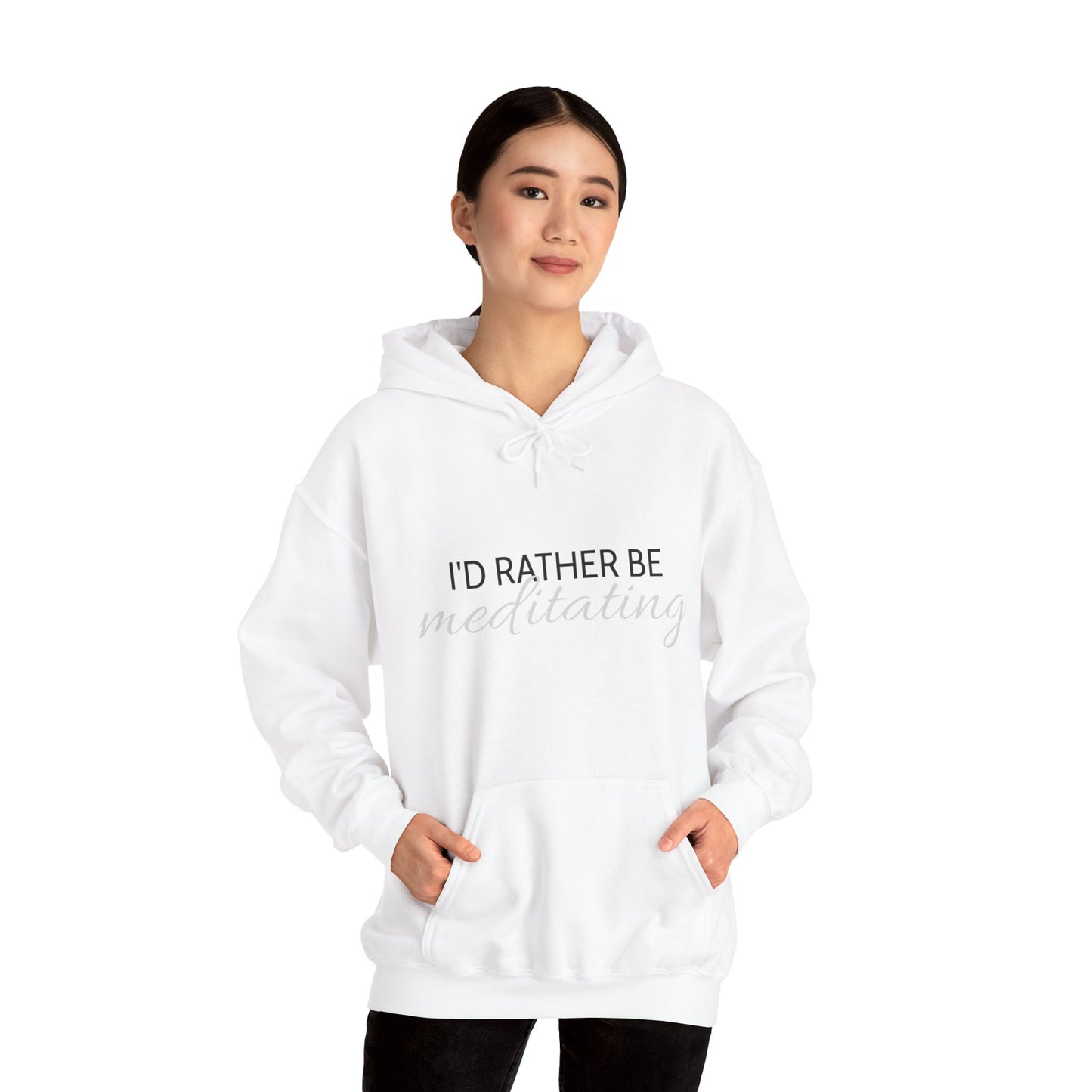 'I'd Rather Be Meditating" Hoodie Hooded Sweatshirt Trendy Retro Hippie Vibes Hoodie