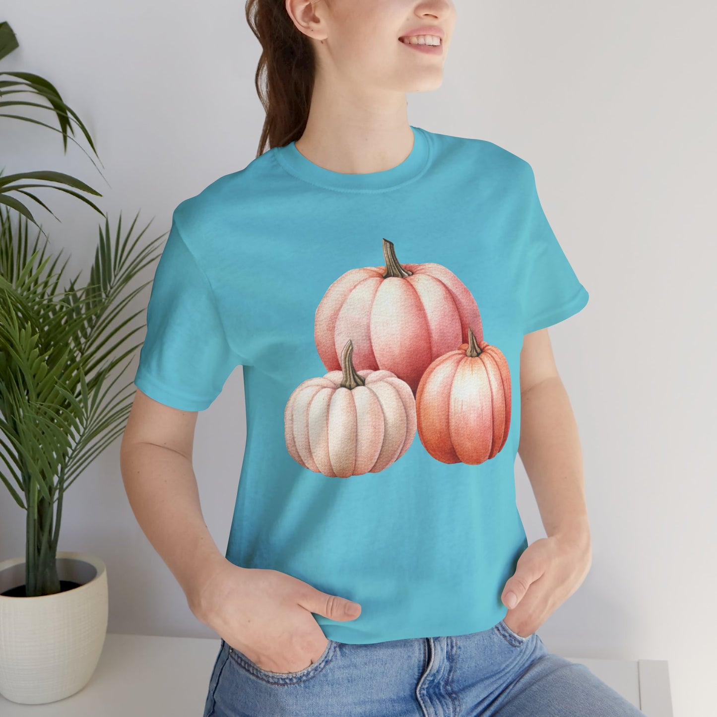 Autumn Fall Girly Pink Pumpkins Tee