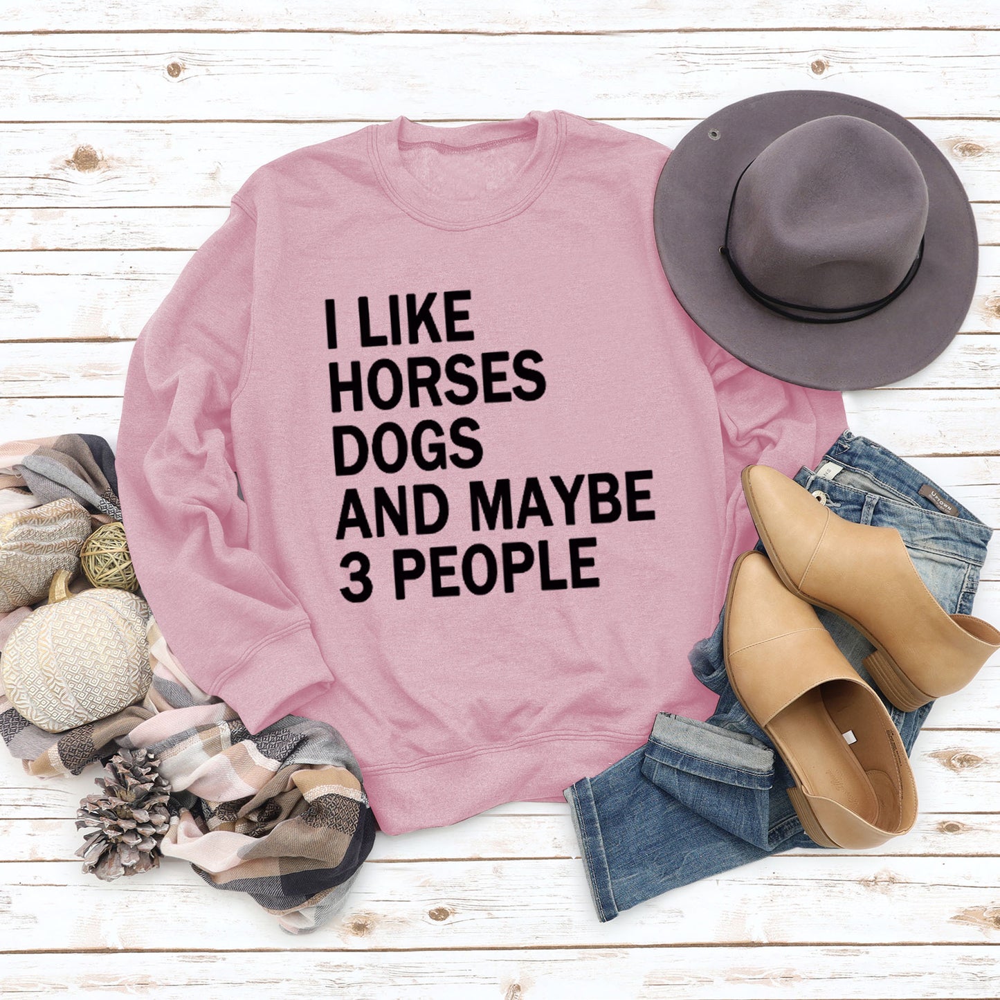 I Like Horses Dogs and Maybe 3 People Sweatshirt