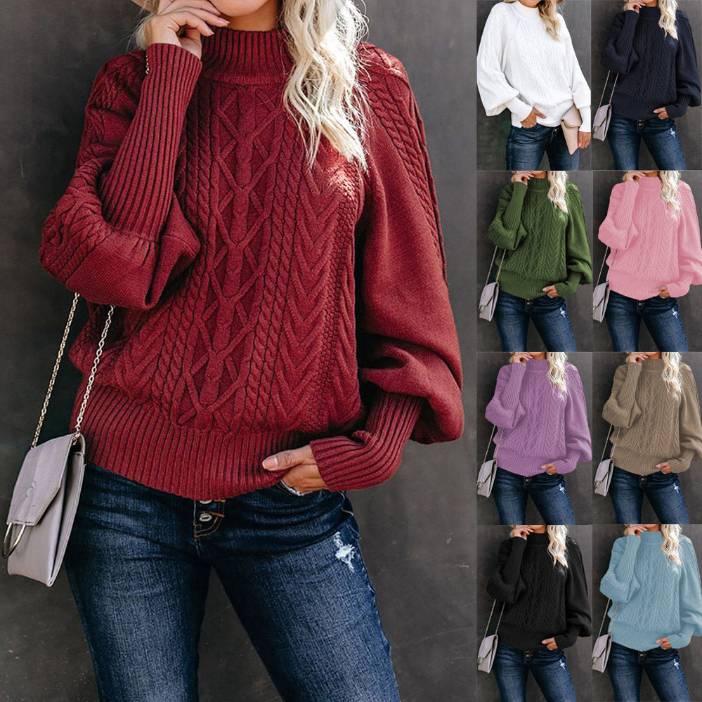 Knitted Mock Turtle Neck Sweater