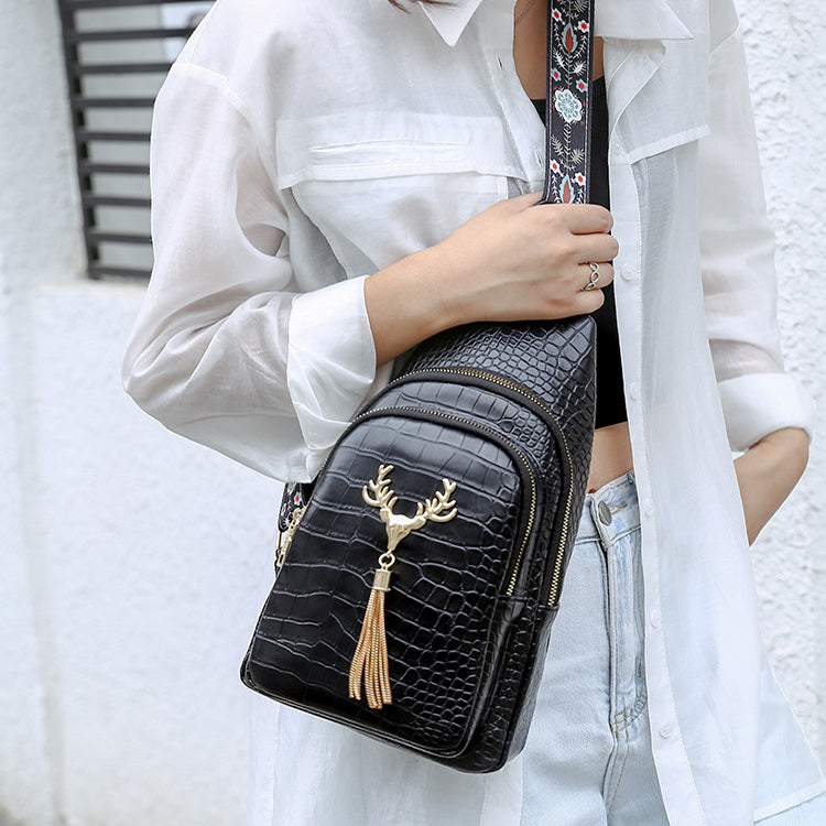 Deer Tassel Design Crossbody Bag