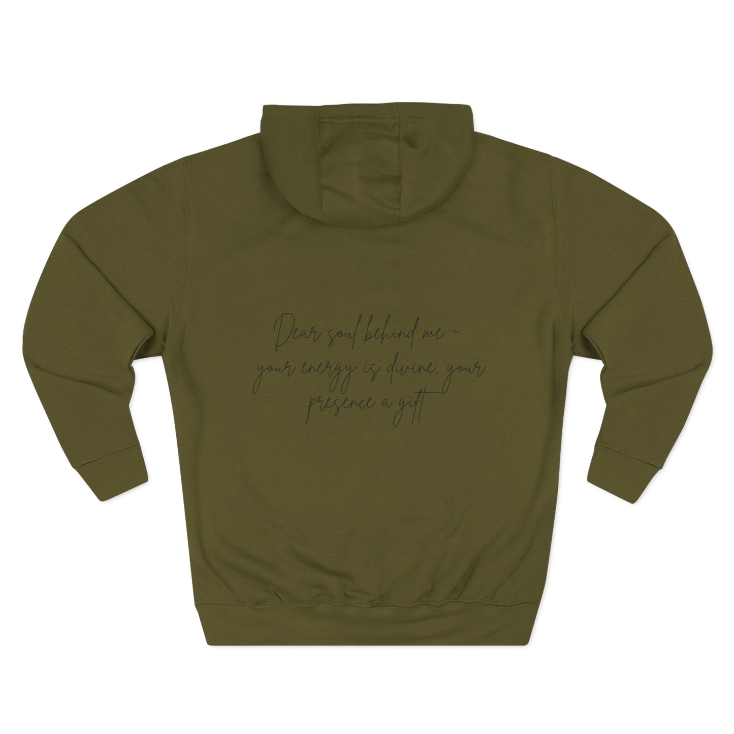 Dear Soul Behind Me Motivational Fleece Hoodie - Cozy Gift for Friends, Casual Wear, Self-Care Reminder, Motivational Gift, Thoughtful Custom Hoodie
