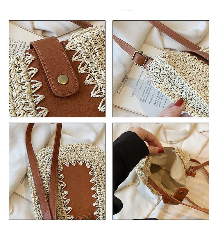 Detailed Weaving French-style Crossbody Bag